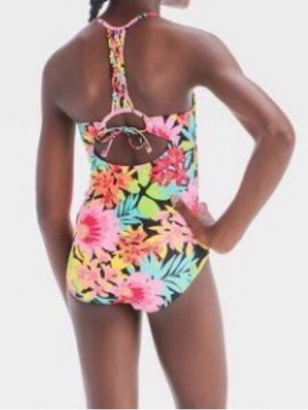 art class Pink Multi Floral Girls' One-Piece Swimsuit